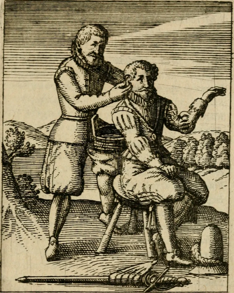 An illustration from Nebulo nebulonum, hoc est, Iocoseria modernae nequitiae censura : qua hominum sceleratorum fraudes, doli ac versutiae aeri aëriq[ue] exponuntur pùblice, 1620, leaf 90