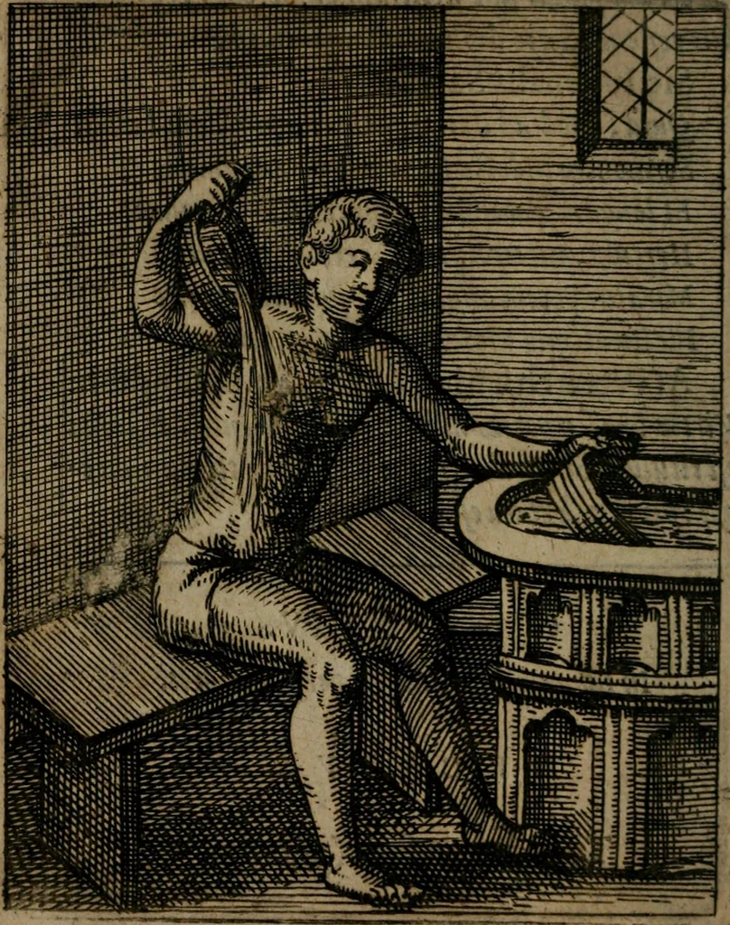 An illustration from Nebulo nebulonum, hoc est, Jocoseria nequitiae censura : qua hominum scelestorum doli, fraudes, fallaciae, & mores versuti vivis coloribus depinguntur, aeriq[ue] incisi publico aspectui exponuntur, 1663, leaf 135