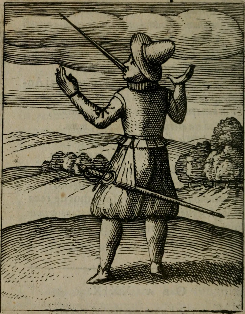 An illustration from Nebulo nebulonum, hoc est, Jocoseria nequitiae censura : qua hominum scelestorum doli, fraudes, fallaciae, & mores versuti vivis coloribus depinguntur, aeriq[ue] incisi publico aspectui exponuntur, 1663, leaf 155