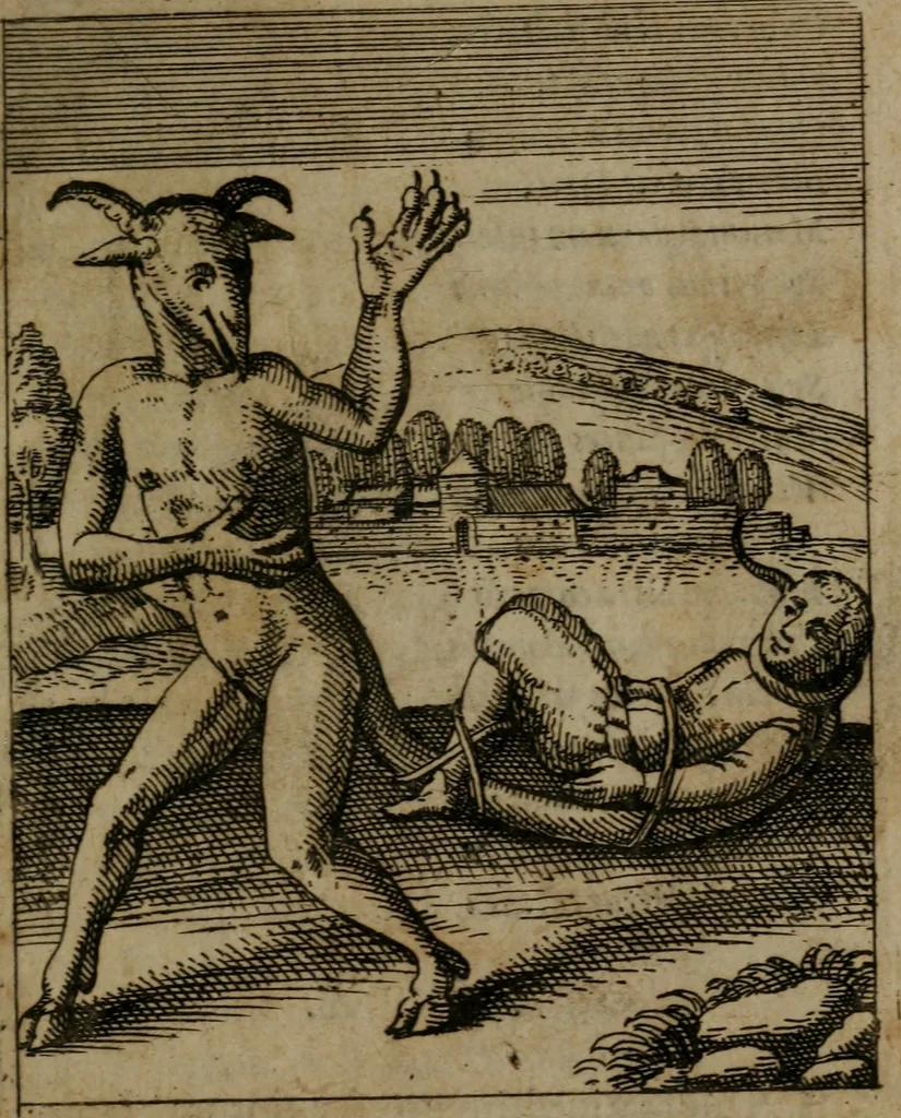 An illustration from Nebulo nebulonum, hoc est, Jocoseria nequitiae censura : qua hominum scelestorum doli, fraudes, fallaciae, & mores versuti vivis coloribus depinguntur, aeriq[ue] incisi publico aspectui exponuntur, 1663, leaf 172