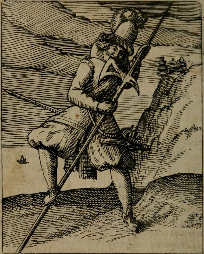 An illustration from Nebulo nebulonum, hoc est, Jocoseria nequitiae censura : qua hominum scelestorum doli, fraudes, fallaciae, & mores versuti vivis coloribus depinguntur, aeriq[ue] incisi publico aspectui exponuntur, 1663, leaf 41