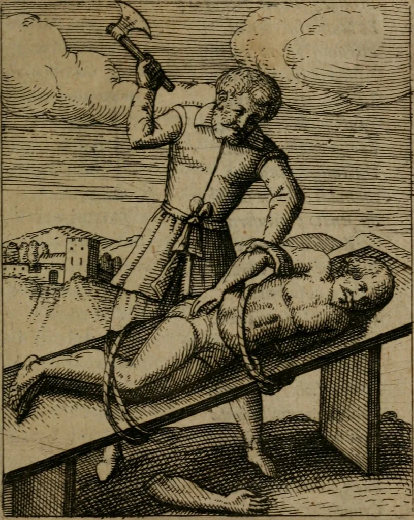 An illustration from Nebulo nebulonum, hoc est, Jocoseria nequitiae censura : qua hominum scelestorum doli, fraudes, fallaciae, & mores versuti vivis coloribus depinguntur, aeriq[ue] incisi publico aspectui exponuntur, 1663, leaf 56