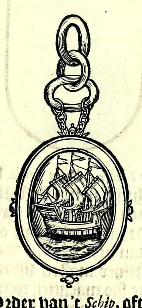 An illustration from Nederlandtsche herault, of, Adelik toneel zijnde een historische beschrijvinge, van allerley trappen van adeldom : alsmede van alderhande wapen-schilden, in koninckrijcken, gemeene-besten, steden en volkeren, van oude tijden af, tot dese eeuw toe in gebruyk geweest zijnde, 1672, leaf 169