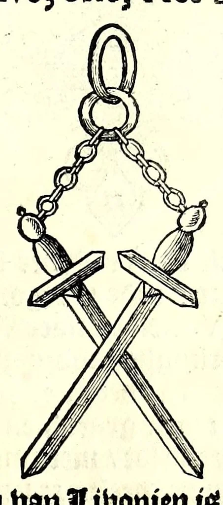 An illustration from Nederlandtsche herault, of, Adelik toneel zijnde een historische beschrijvinge, van allerley trappen van adeldom : alsmede van alderhande wapen-schilden, in koninckrijcken, gemeene-besten, steden en volkeren, van oude tijden af, tot dese eeuw toe in gebruyk geweest zijnde, 1672, leaf 189