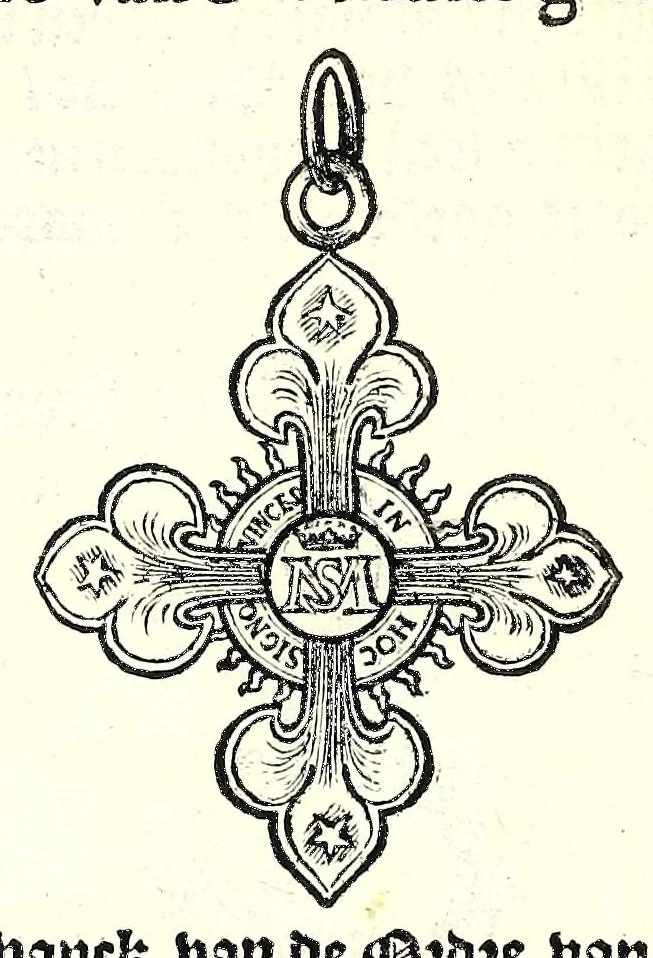 An illustration from Nederlandtsche herault, of, Adelik toneel zijnde een historische beschrijvinge, van allerley trappen van adeldom : alsmede van alderhande wapen-schilden, in koninckrijcken, gemeene-besten, steden en volkeren, van oude tijden af, tot dese eeuw toe in gebruyk geweest zijnde, 1672, leaf 190