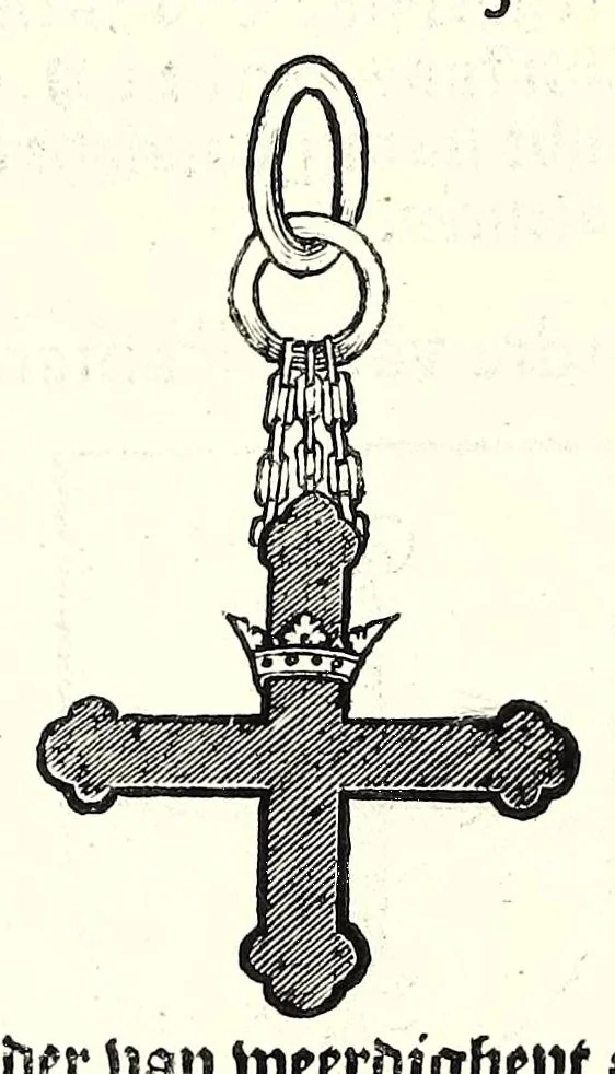 An illustration from Nederlandtsche herault, of, Adelik toneel zijnde een historische beschrijvinge, van allerley trappen van adeldom : alsmede van alderhande wapen-schilden, in koninckrijcken, gemeene-besten, steden en volkeren, van oude tijden af, tot dese eeuw toe in gebruyk geweest zijnde, 1672, leaf 192