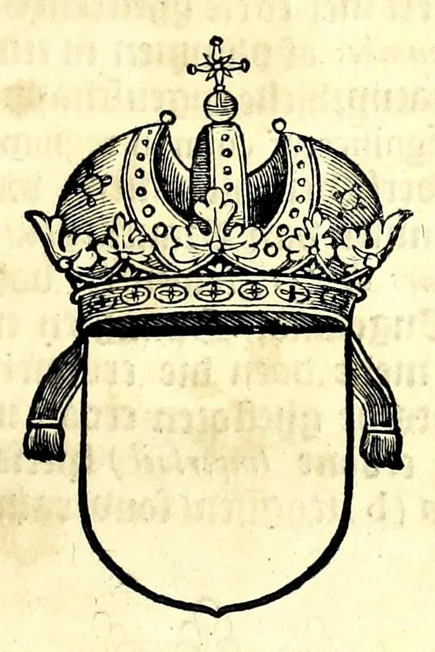 An illustration from Nederlandtsche herault, of, Adelik toneel zijnde een historische beschrijvinge, van allerley trappen van adeldom : alsmede van alderhande wapen-schilden, in koninckrijcken, gemeene-besten, steden en volkeren, van oude tijden af, tot dese eeuw toe in gebruyk geweest zijnde, 1672, leaf 233