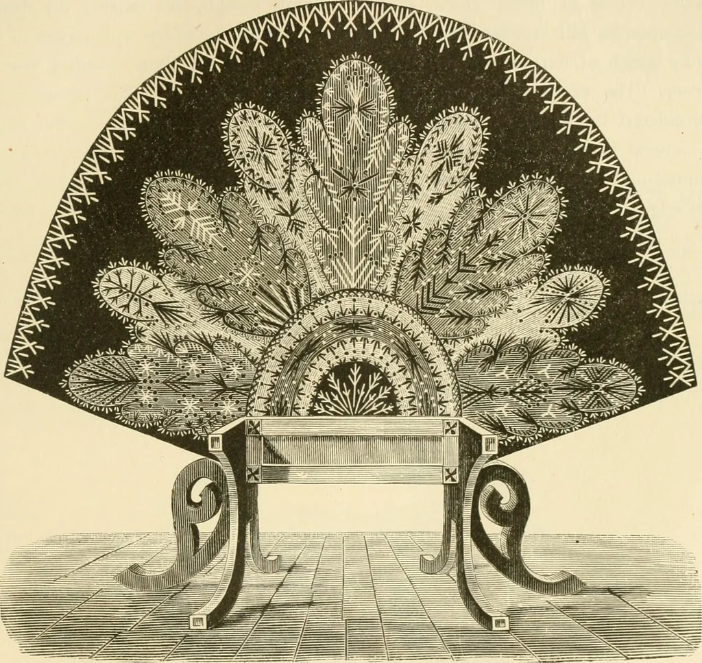 An illustration from Needle and brush:, 1889, leaf 116