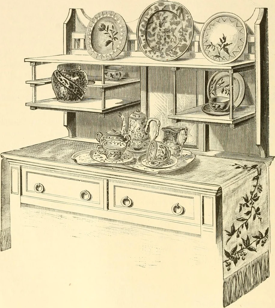 An illustration from Needle and brush:, 1889, leaf 63