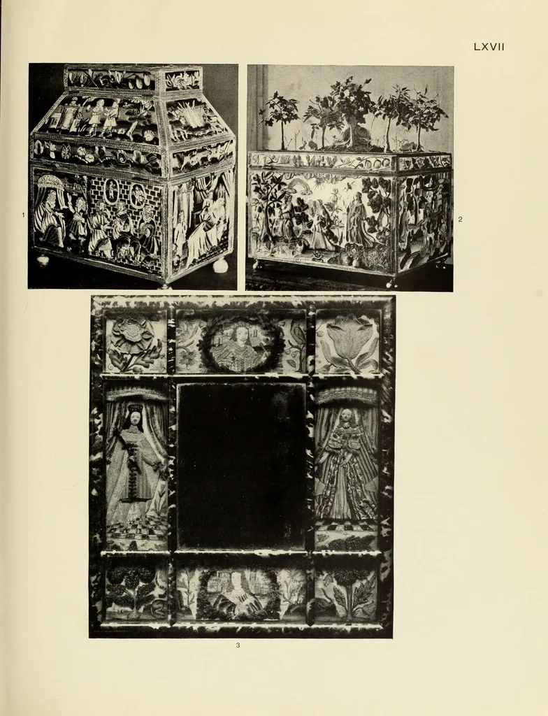 An illustration from Needlework through the ages : a short survey of its development in decorative art, with particular regard to its inspirational relationship with other methods of craftsmanship, 1928, leaf 541