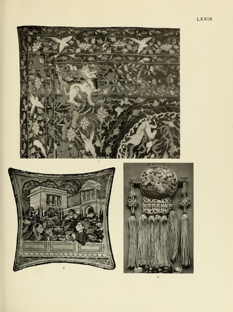 An illustration from Needlework through the ages : a short survey of its development in decorative art, with particular regard to its inspirational relationship with other methods of craftsmanship, 1928, leaf 641