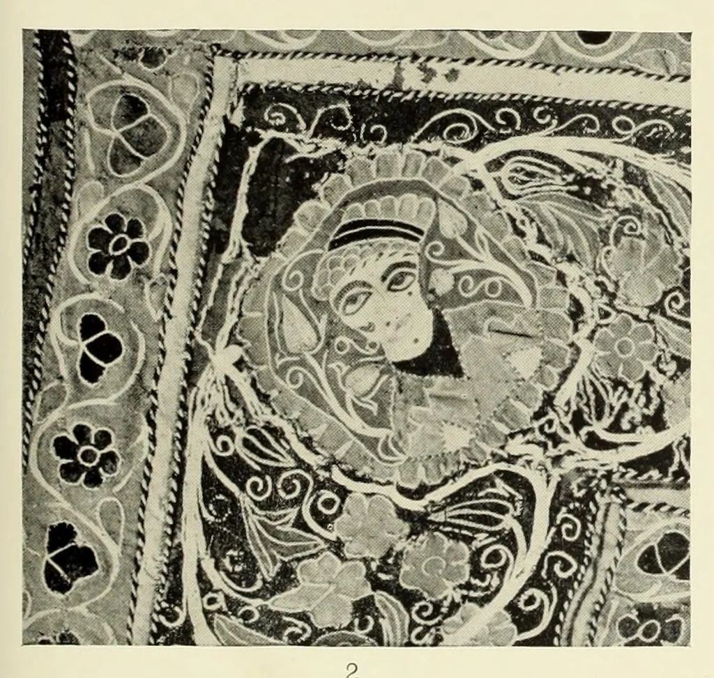 An illustration from Needlework through the ages : a short survey of its development in decorative art, with particular regard to its inspirational relationship with other methods of craftsmanship, 1928, leaf 669