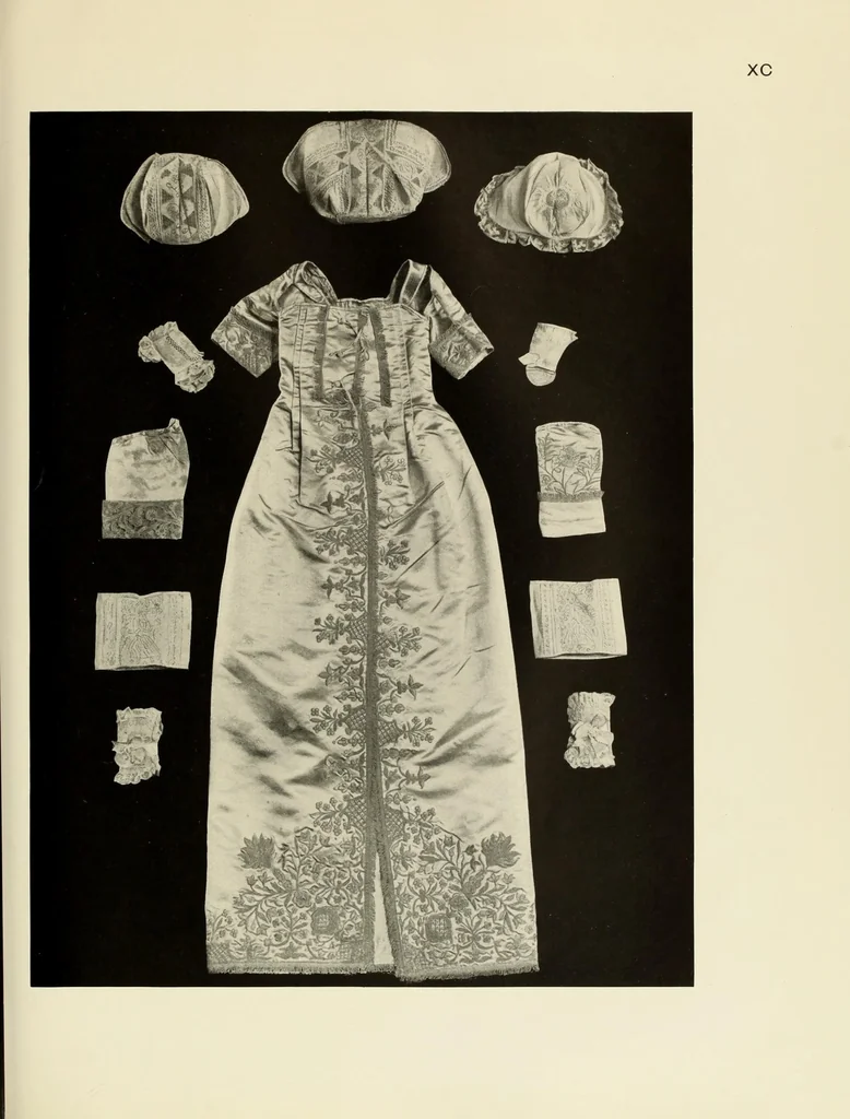 An illustration from Needlework through the ages : a short survey of its development in decorative art, with particular regard to its inspirational relationship with other methods of craftsmanship, 1928, leaf 723