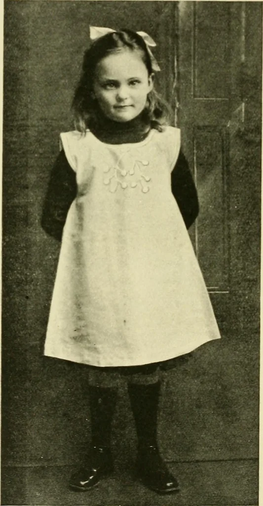An illustration from Needlework without "specimens": the modern book of school needlework, 1900, leaf 101