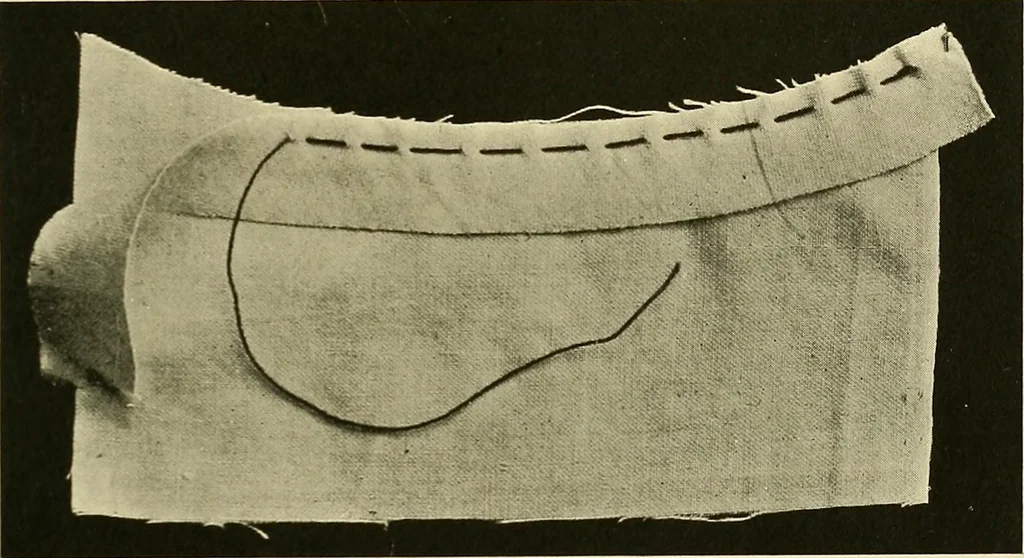 An illustration from Needlework without "specimens": the modern book of school needlework, 1900, leaf 134