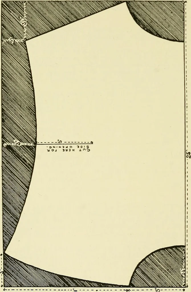 An illustration from Needlework without "specimens": the modern book of school needlework, 1900, leaf 165