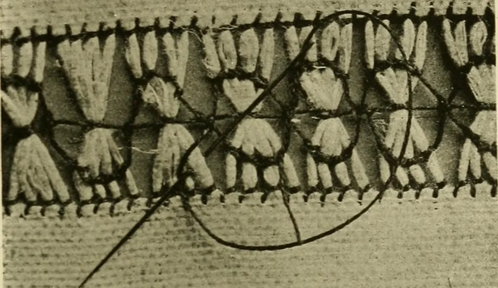An illustration from Needlework without "specimens": the modern book of school needlework, 1900, leaf 174
