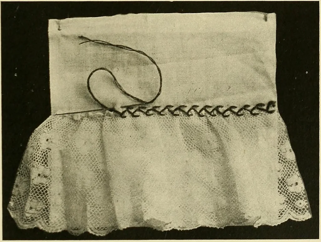 An illustration from Needlework without "specimens": the modern book of school needlework, 1900, leaf 178