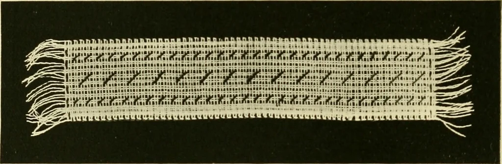 An illustration from Needlework without "specimens": the modern book of school needlework, 1900, leaf 39