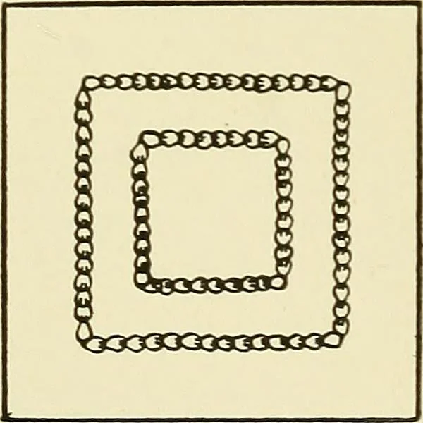 An illustration from Needlework without "specimens": the modern book of school needlework, 1900, leaf 45