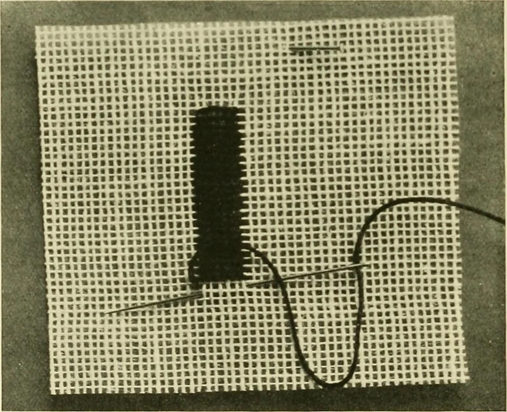 An illustration from Needlework without "specimens": the modern book of school needlework, 1900, leaf 77