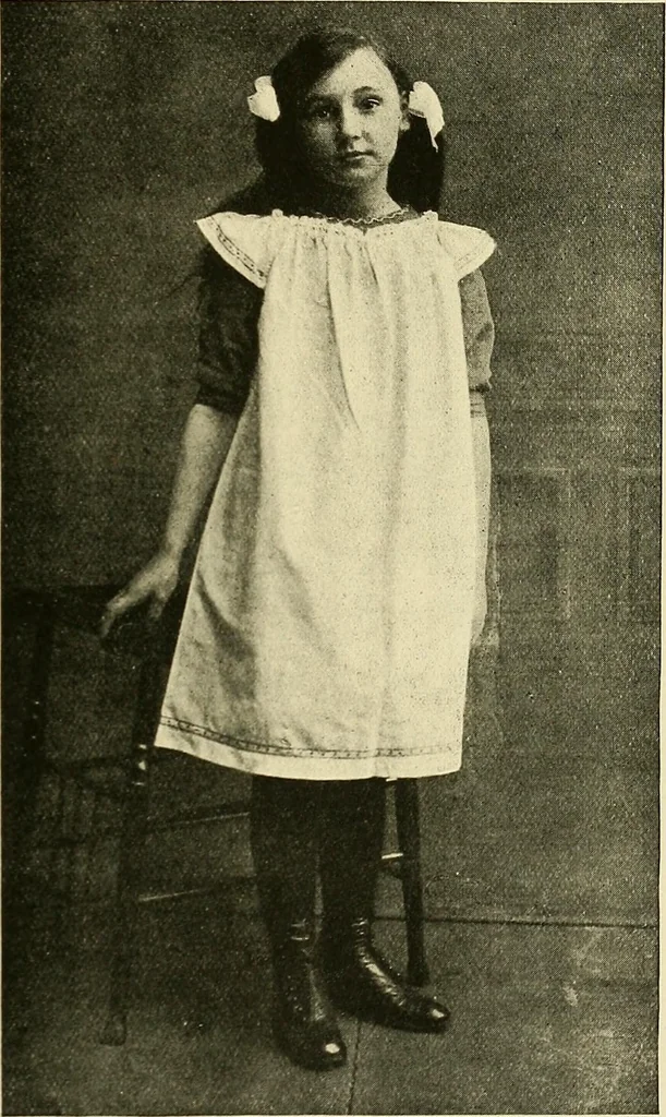 An illustration from Needlework without "specimens": the modern book of school needlework, 1900, leaf 98
