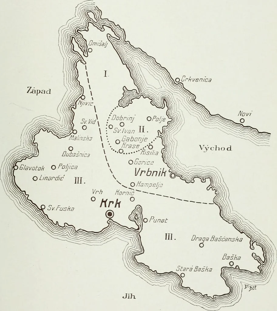 An illustration from Nejstarí breviá chrvatsko-hlaholský. (Prvý breviá vrbnický) Uvodem a bibliografickými popisy hlaholských breviáu starí doby opatil Josef Vajs, 1910, leaf 216