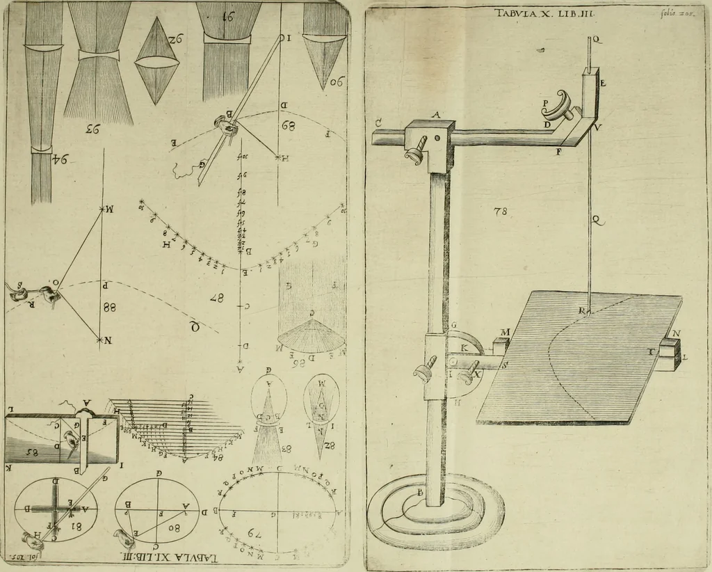 An illustration from Nervus opticus sive tractatus theoricus in tres libros opticam, catoptricam, dioptricam distributus : in quibus radiorum â lumine, vel objecto per medium diaphanum processus, natura, proprietates, & effectus, selectis, & rarioribus experientijs, figuris, demonstrationibusque exhibentur, 1675, leaf 283