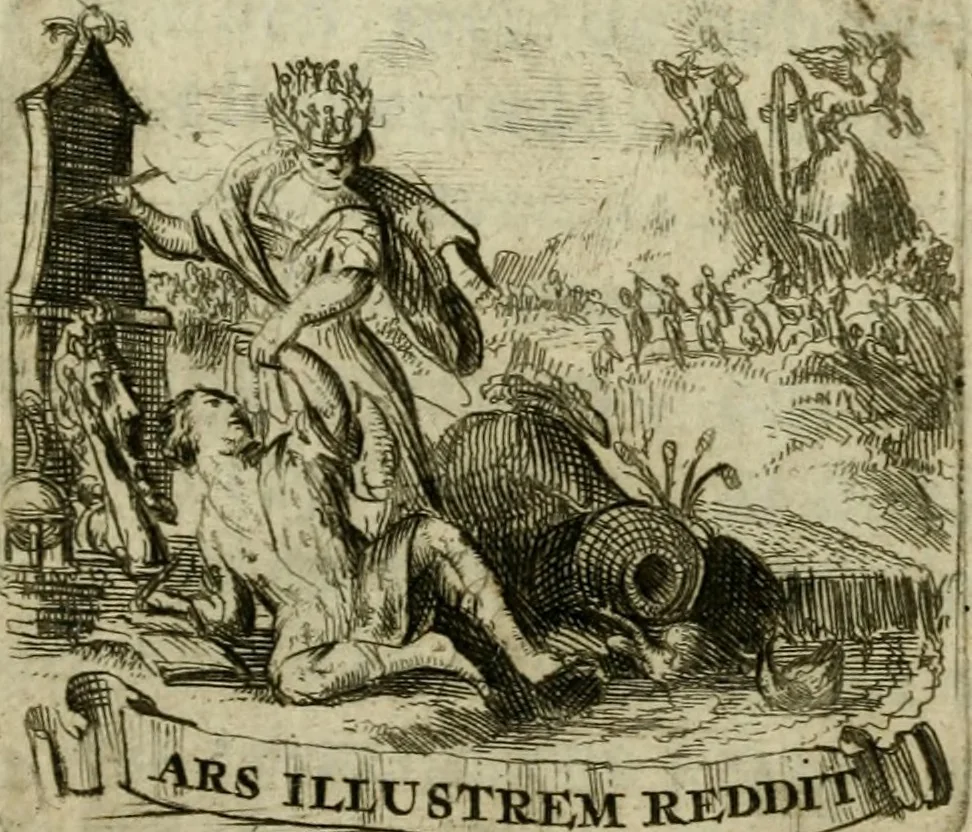 An illustration from Nette afbeeldingen der eyge dragten van alle geestelyke orders : nevens een korte aantekening van haar begin, instelders, en bevestiging, 1688, leaf 10