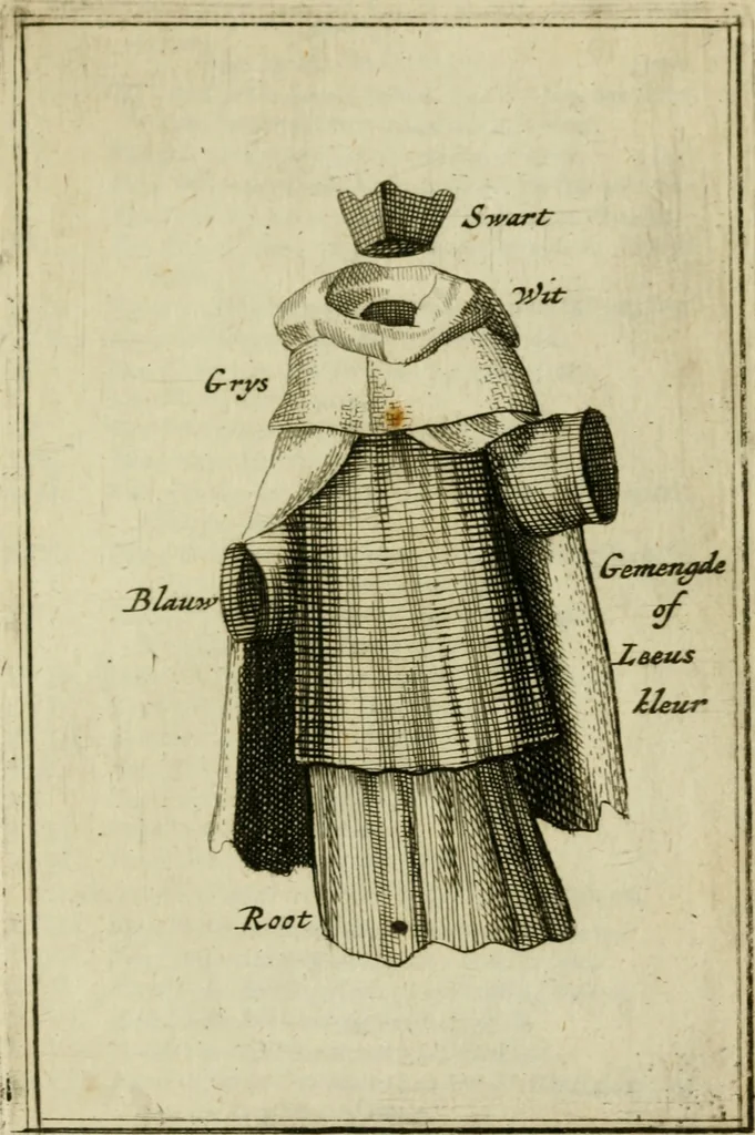 An illustration from Nette afbeeldingen der eyge dragten van alle geestelyke orders : nevens een korte aantekening van haar begin, instelders, en bevestiging, 1688, leaf 162