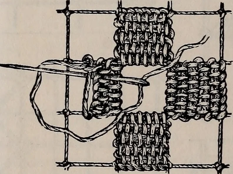An illustration from The netting book for guipure d'art, &c.., 1879, leaf 11