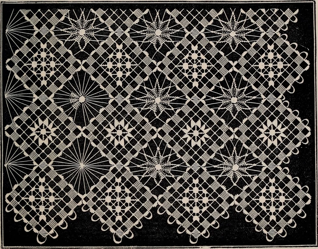 An illustration from The netting book for guipure d'art, &c.., 1879, leaf 14