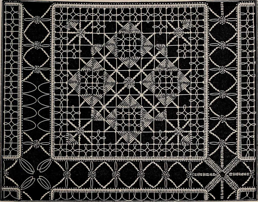 An illustration from The netting book for guipure d'art, &c.., 1879, leaf 20