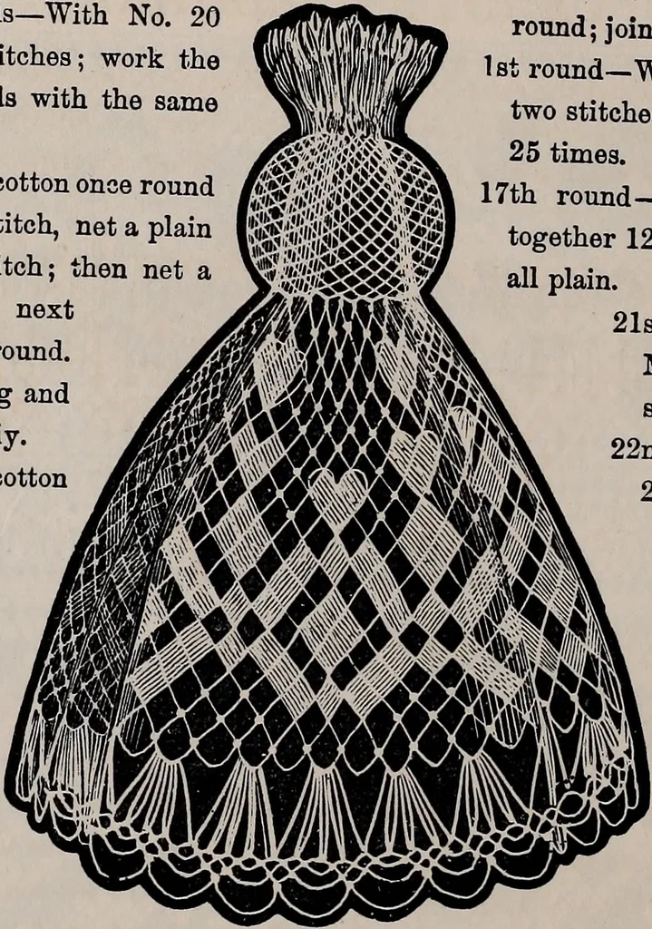 An illustration from The netting book for guipure d'art, &c.., 1879, leaf 25