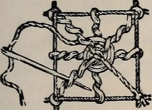 An illustration from The netting book for guipure d'art, &c.., 1879, leaf 8