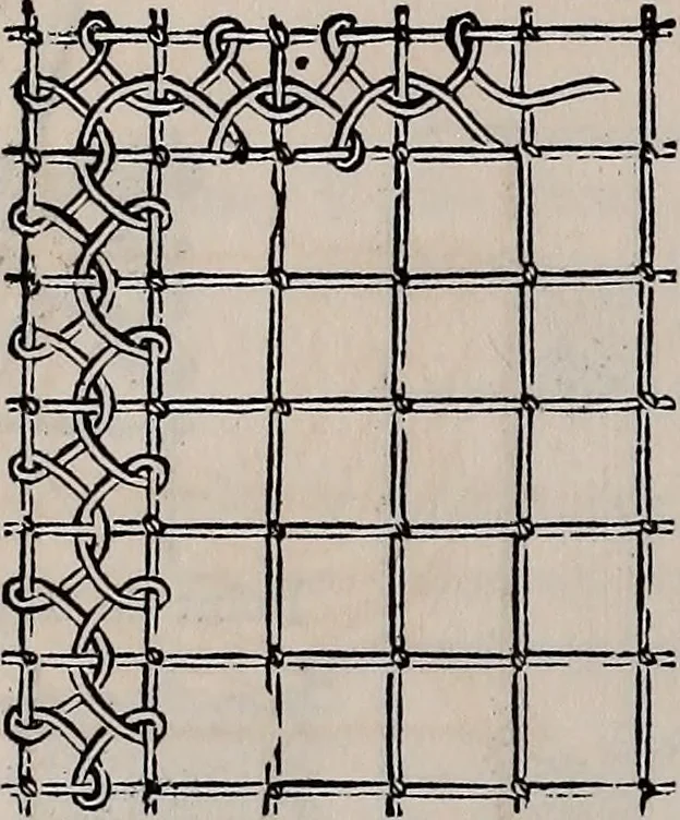 An illustration from The netting book for guipure d'art, &c.., 1879, leaf 9