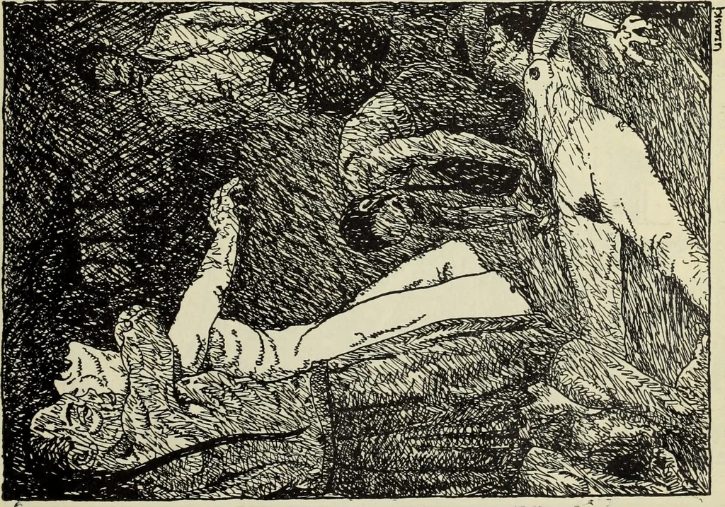 An illustration from Neue deutsche Buchillustration, 1915, leaf 52