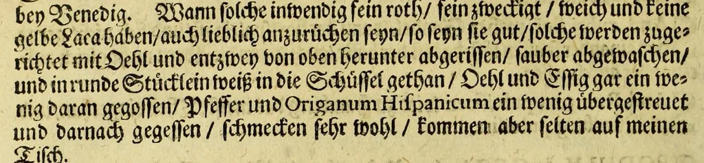 An illustration from Neu-eingerichtete Material-Kammer: : das ist, Gründliche Beschreibung aller fürnehmsten Materialien und Specereyen, so wohl auch andrer guter und gemeiner Waaren, woher solche den Ursprung nehmen, wie sie zu erkennen, gut zu behalten, und endlich die Prob derselben darauf zu machen, umb zu sehen, ob solche verfälscht und wie die Verfälschung darinnen zu mercken sey. Samt einer Erklärung: der chimischen, medicinischen, metallinischen, mineralischen und andere Characteren, was nehmlich solche für Bedeutungen insich halten. Wobey angehängt ein aussführlicher Bericht des Walfisch-Fanges in der nordischen Landen, dessgleichen niemals also in Teutscher Sprach beschrieben worden; und hernach eine kurtze Revision oder Wiederholung meines in An. 1662. aussgegangenen Buchhaltens, darinnen nicht allein meist alle Puncten besser erklärt und erläutert; sondern auch an vielen Orten vermehret, dazu ein und anders, welches vorhero nicht also beschrieben gewesen, anjetzo aber besser und deutlicher vorgestellet wird. Zuvor niemals also in Druck ausgegangen. Allen Liebhabern der Handlungen und Kauffmannschafften zum besten, mit guten Nutz und Frommen eingerichtet, 1672, leaf 124