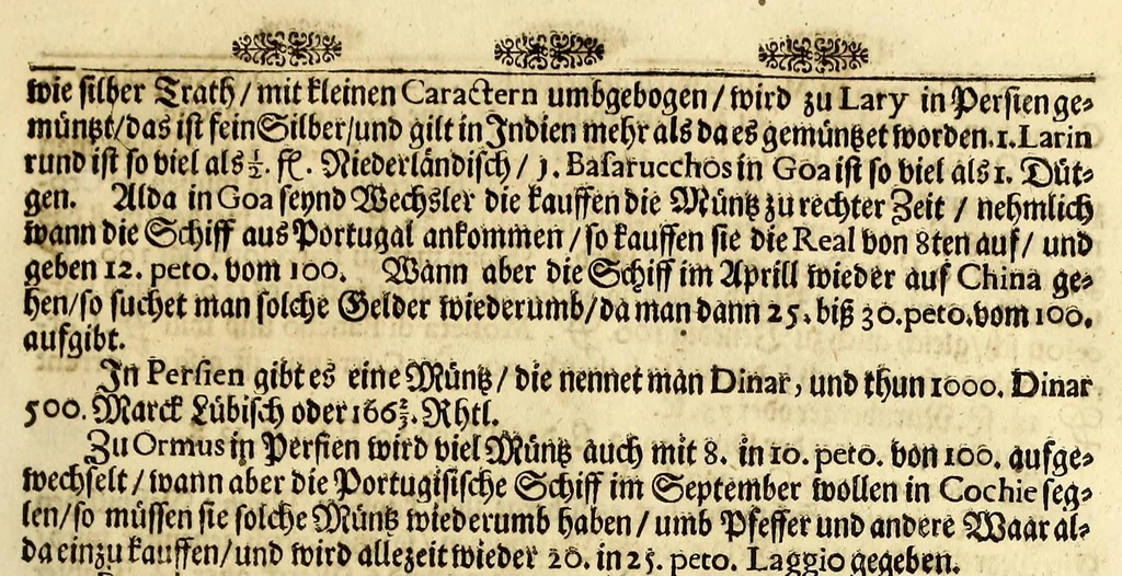 An illustration from Neu-eingerichtete Material-Kammer: : das ist, Gründliche Beschreibung aller fürnehmsten Materialien und Specereyen, so wohl auch andrer guter und gemeiner Waaren, woher solche den Ursprung nehmen, wie sie zu erkennen, gut zu behalten, und endlich die Prob derselben darauf zu machen, umb zu sehen, ob solche verfälscht und wie die Verfälschung darinnen zu mercken sey. Samt einer Erklärung: der chimischen, medicinischen, metallinischen, mineralischen und andere Characteren, was nehmlich solche für Bedeutungen insich halten. Wobey angehängt ein aussführlicher Bericht des Walfisch-Fanges in der nordischen Landen, dessgleichen niemals also in Teutscher Sprach beschrieben worden; und hernach eine kurtze Revision oder Wiederholung meines in An. 1662. aussgegangenen Buchhaltens, darinnen nicht allein meist alle Puncten besser erklärt und erläutert; sondern auch an vielen Orten vermehret, dazu ein und anders, welches vorhero nicht also beschrieben gewesen, anjetzo aber besser und deutlicher vorgestellet wird. Zuvor niemals also in Druck ausgegangen. Allen Liebhabern der Handlungen und Kauffmannschafften zum besten, mit guten Nutz und Frommen eingerichtet, 1672, leaf 37