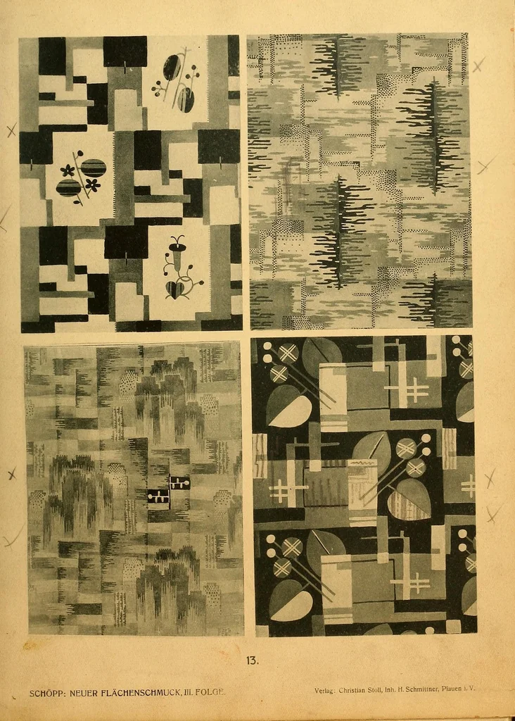 An illustration from Neuer Flächen-Schmuck, III. Folge... Ornamentale Anregungen für die Textilindustrie, 1929, leaf 29