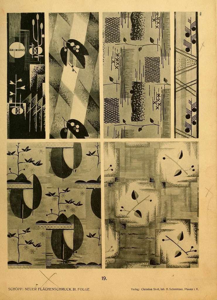 An illustration from Neuer Flächen-Schmuck, III. Folge... Ornamentale Anregungen für die Textilindustrie, 1929, leaf 41