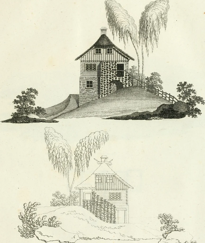 An illustration from Neues Ideen-magazin für Liebhaber von Gärten, englischen Anlagen und für Besitzer von Landgütern, 1806, leaf 14