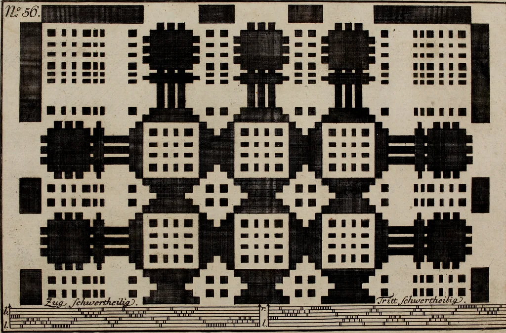 An illustration from Neues Weberbild: und Musterbuch... zur Beförderung der edlen Leinen- und Bildweberkunst .., 1771, leaf 134