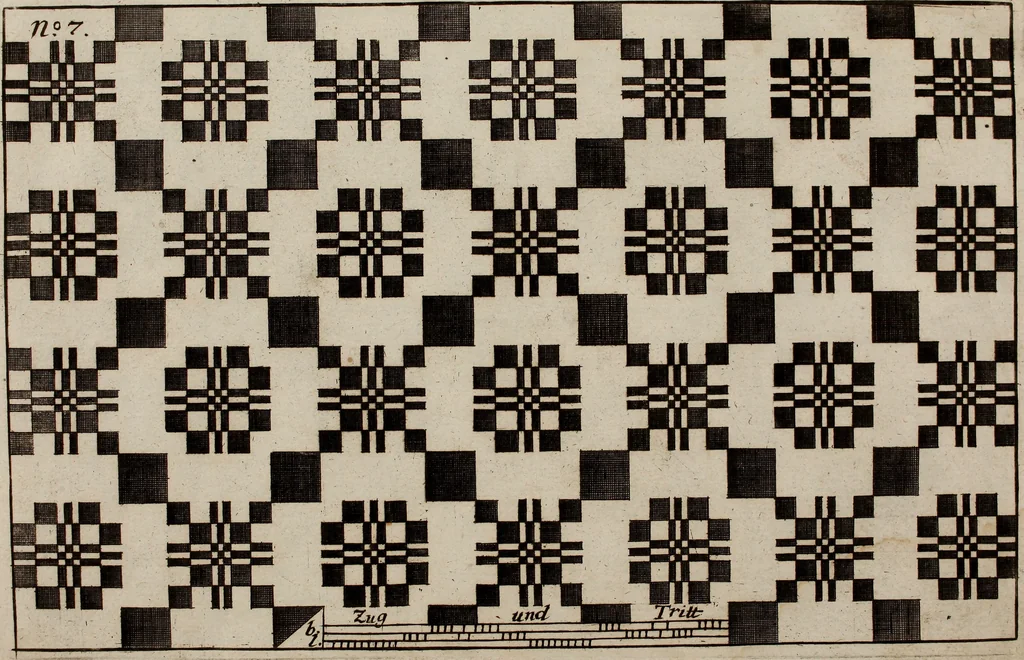 An illustration from Neues Weberbild: und Musterbuch... zur Beförderung der edlen Leinen- und Bildweberkunst .., 1771, leaf 24