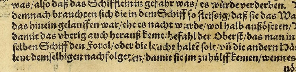 An illustration from Neue Welt : das ist, warhafftige Beschreibunge aller schönen Historien von Erfindung viler vnbekanten Königreichen, Landschafften, Insulen vnnd Stedten ... Dergleichen vorhin in Keinen Chronicken beschrieben ... zur Fürderung des gemeinen Nutzes zusamen getragen., 1567, leaf 224