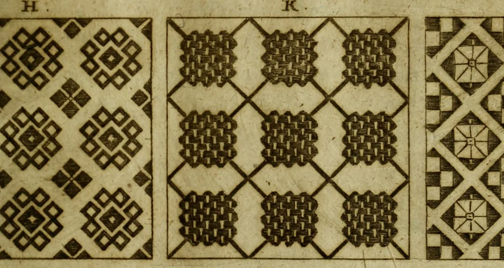 An illustration from Neu hervorkommendes Weber Kunst und Bild Buch, 1736, leaf 142