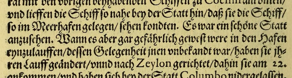 An illustration from Neundte Schiffart, das ist: Gründtliche Erklärung, was sich mit den Holl- vnnd Seeländern in Ost-Indien Anno 1604. vnd 1605. vnter dem Admiral Steffan von der Hagen zugetragen, : vnd wie sie endlich in jüngst abgeloffenem Aprili mit zwey Schiffen in Hollandt ankommen, 1606, leaf 48