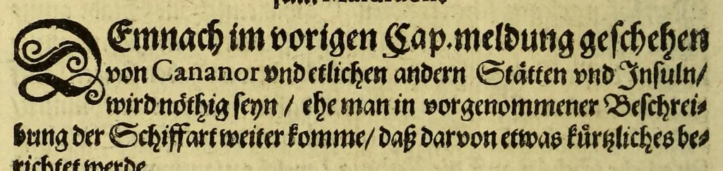 An illustration from Neundte Schiffart, das ist: Gründliche Erklärung, was sich mit den Holl- vnd Seeländern in Ost-Indien Anno 1604. vnd 1605. vnter dem Admiral Steffan von der Hagen zugetragen, : vnd wie sie endlich in jünst abgeloffenem Aprili mit zwey Schiffen in Hollandt ankommen, 1612, leaf 46