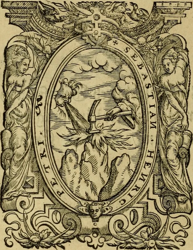An illustration from Neuwe Chronica türckischer Nation von Türcken selbs beschrieben: volgendts gemehrt vnnd in vier Bücher abgetheilt. Das erst, Gitabi Teuarichi, Chronic oder Zeitbuch der Fürsten osmanischen stammens, von ihrem Ursprung .. biss auff den Sultan Suleiman Chan vnd das 1550. Jar Christi: welches... Herr Jeronymus Beck von Leopoldstorff [et]c. im nechst folgenden 1551. Jar von Constantinopol mit sich bracht. Das ander, von türckischen Geschichten, die nach dem 1550. Jar Christi biss auffs 1590. sich zugetragen. Das dritt, Pandectes türckischer Histori, das ist, vollkomner Bericht allerley türckischer Sachen vnd Erklärung derselben. Das viert, Etliche particular Beschreibungen mercklicher vnd zur türckischen Histori gehörigen Geschicht, 1590, leaf 1