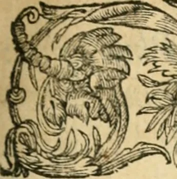 An illustration from Nevf livres de la dignité et de l'accroissement des sciences, 1632, leaf 214